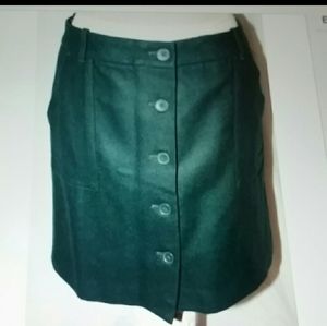 Eddie Bauer mercer fit green pencil skirt wool 8